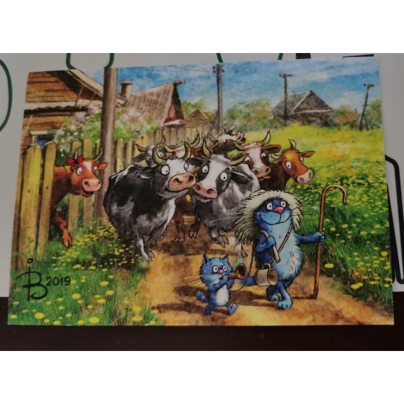 

kartu pos bluecat/ bluecat postcard