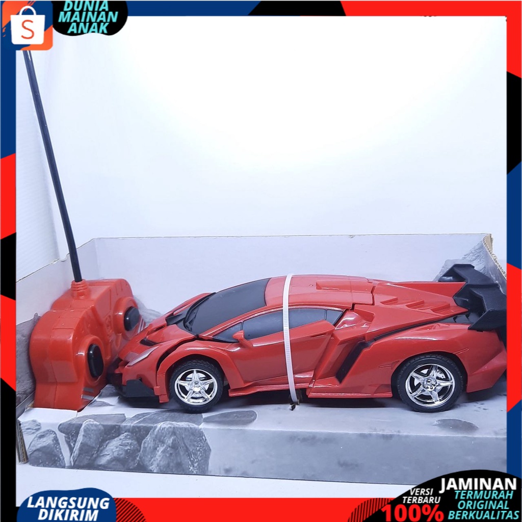 Mainan Mobil Remot Kontrol Deformation Berubah Menjadi RObot TRansformrs Autobot  RC Mechanic Knight