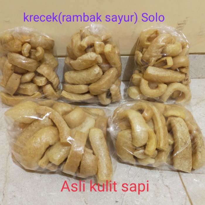 

TERLARIS (KRECEK)Rambak Sayur-SUPER (kulit sapi)untuk Sambel Goreng, +-100 gram