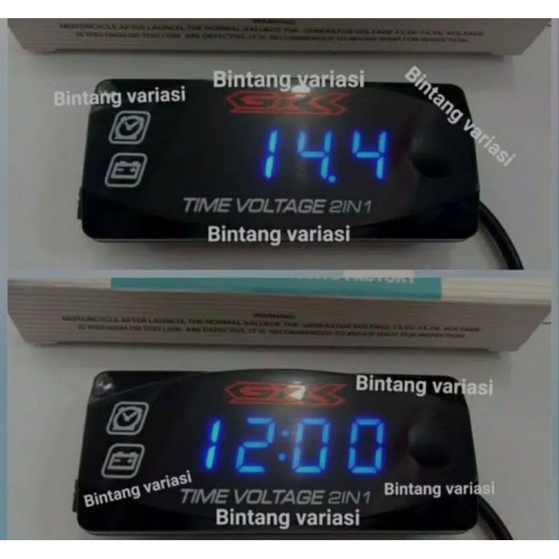 volmeter dan jam digital motor 2 in 1 waterproof