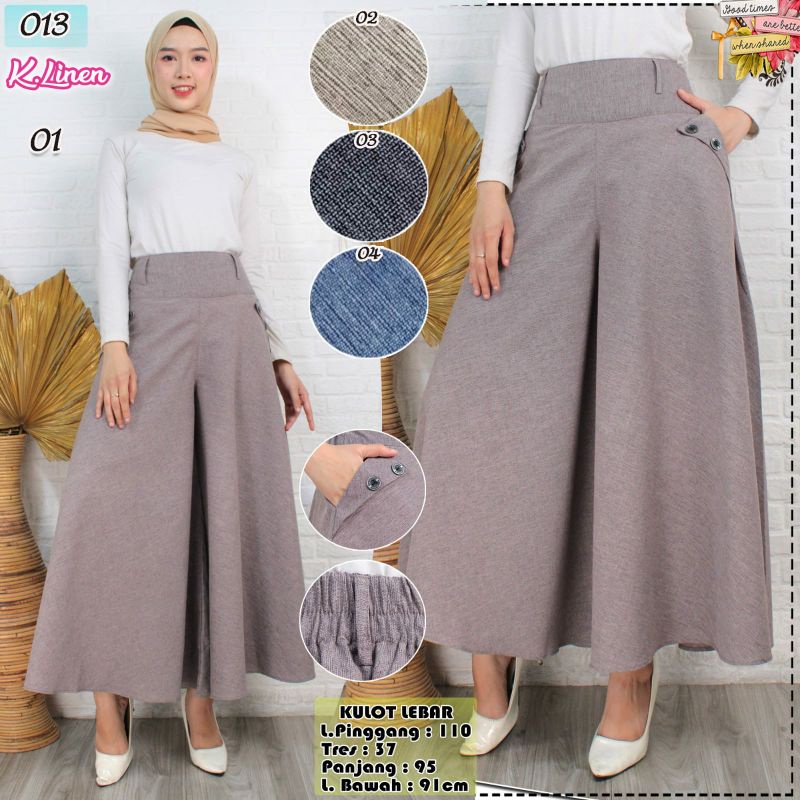 kulot lebar/kulot payung/kulot katun linen/celana wanita