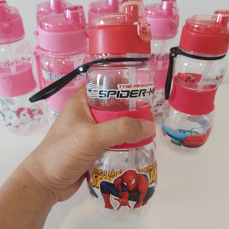 Botol Minum Anak Karakter Motif Kartun Lucu Imut 400 600 ML - Botol Minum Anak Sekolah TK SD Karakter Lucu