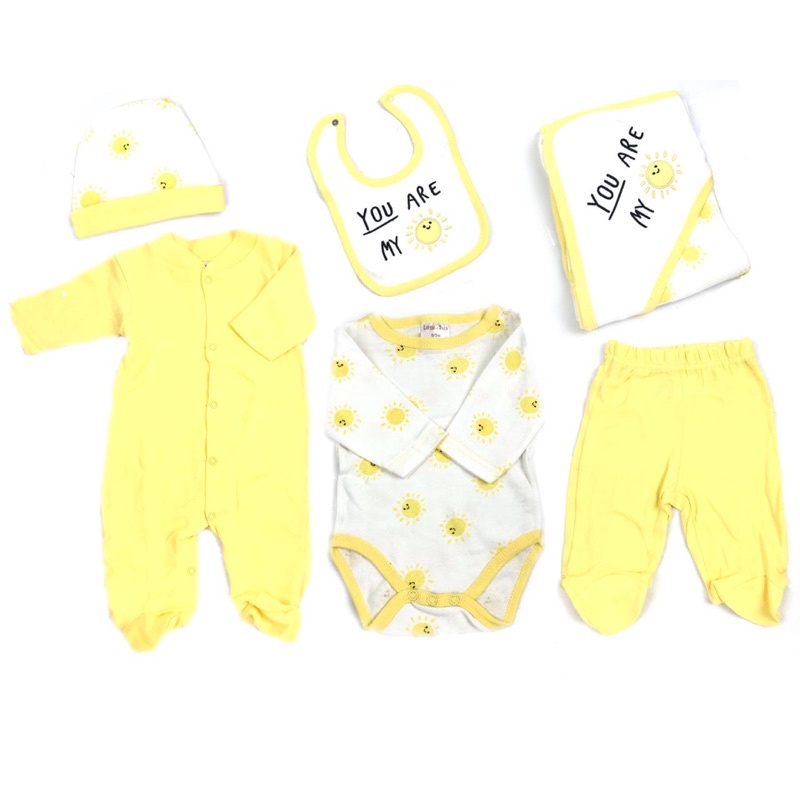 BABY K2 - Blanket hoodie + bodyset total 6 pcs motif sun