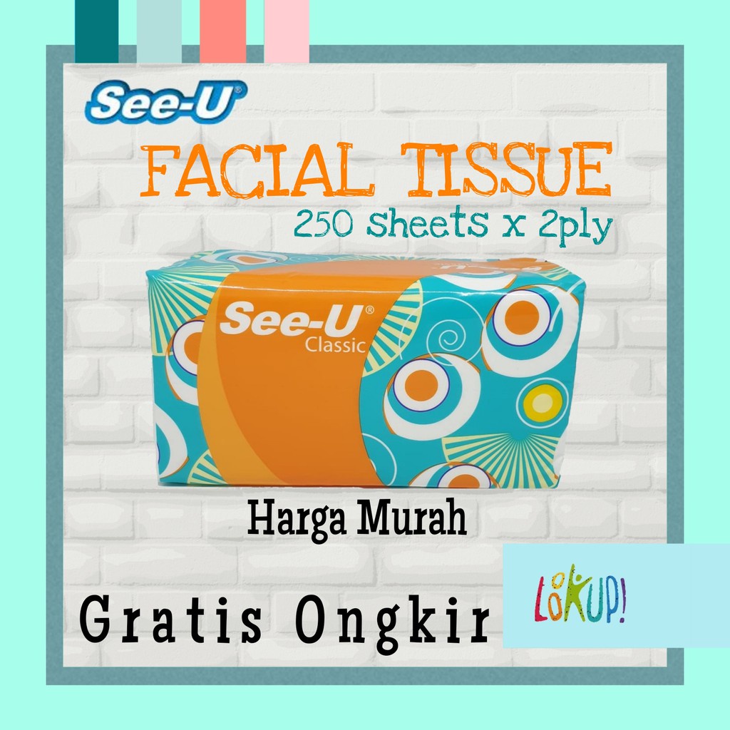 Tisu SEE-U 250 SHEETS Facial Tissue SEE U Tissu Wajah isi 250 x2ply