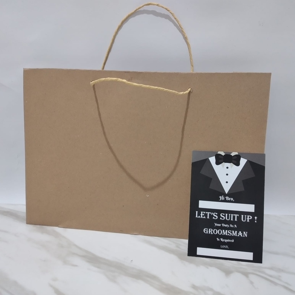 

(Ready Stock) Paperbag Large Kraft With Card Groomsman 7