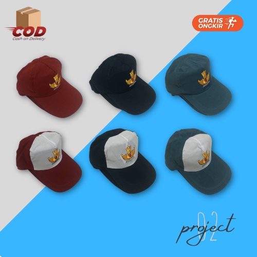 Topi SD SMP SMA SMK Topi Sekolah Seragam Sekolah Logo Bordir Gesper Karet Prepet Plastik