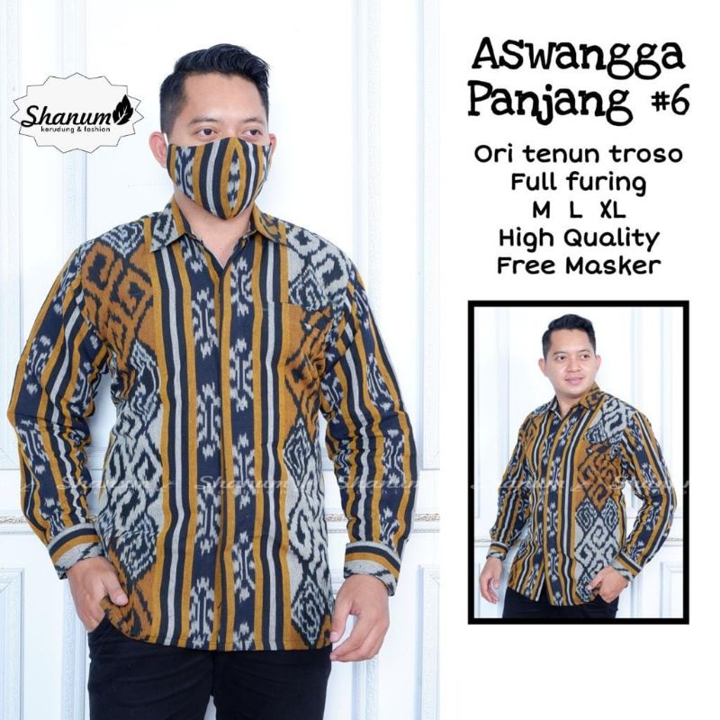 Aswangga 6 Batik Pria Bahan Tenun Troso Lapis Furing SH