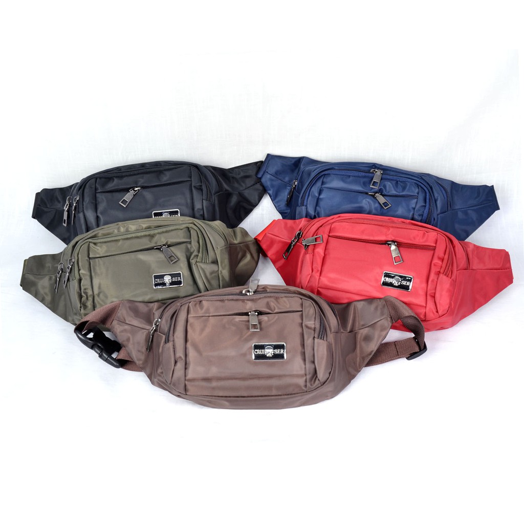 Tas Pinggang Cruiser Kain Tengkorak Colourfull Pria Import 3112-5