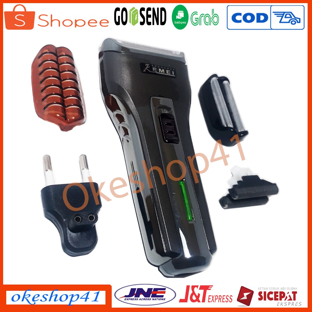 Kemei Shaver KM A588 Alat Cukur Kumis dan Jenggot System Cas