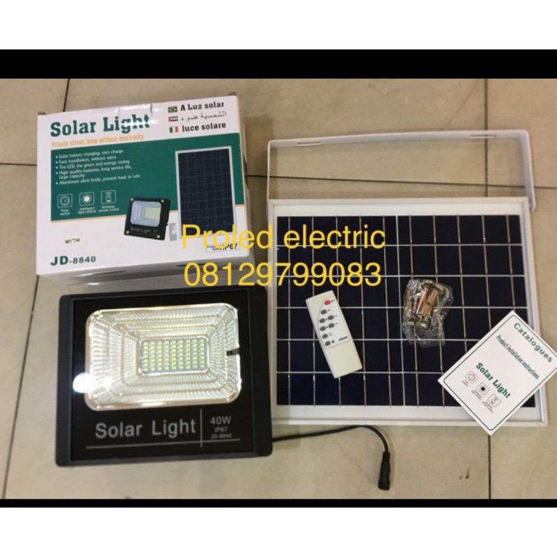 Lampu led solar panel 40w 40 w taman led solar sel panel surya all in