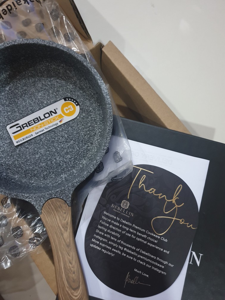 Debellin Mini Fry Pan 14 Cm - Grey Granite Cookware Series Atau Penggorengan Anti Lengket Premium