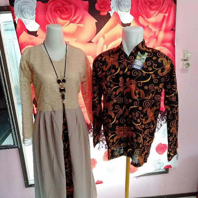 Lecy_batik Couple Gamis Batik Brokat Anami Sarwendah