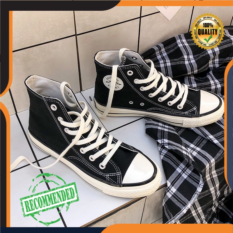 2021  Retro Klasik Sneakers Korea Harajuku Serbaguna Fashion Mahasiswa Tinggi  Kanvas Sepatu Pasanga
