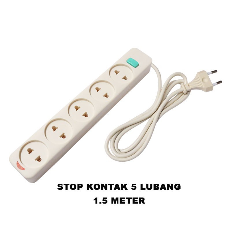 Kabel Oler Olor Koler Listrik Sambungan Perpanjangan panjang 1.5M 3M isi Stop Kontak 2 3 4 5 Lubang dengan Saklar Tombol on off dan di lengkapi lampu indikator