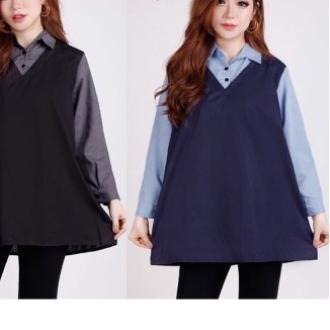 ♛ Baju atasan blouse JUMBO BIG SIZE lengan panjang 6661 kerja kantor wanita GEMUK ibu hamil modis ♥