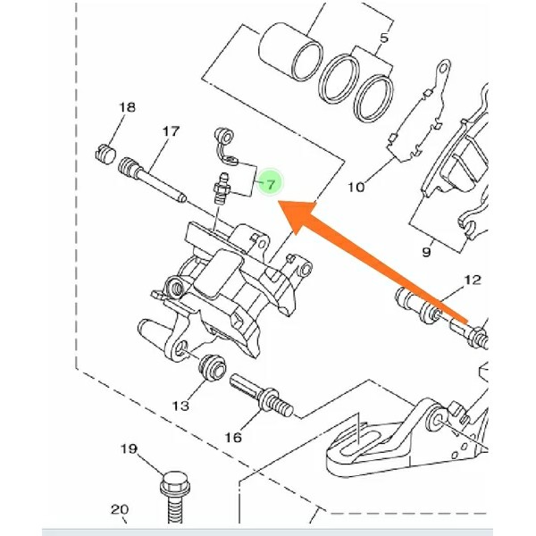 BAUT NEPEL NEPL STELAN BUANGAN ANGIN KALIPER REM BELAKANG JUPITER MX 135 NJMX MX KING 50C-W0048-00
