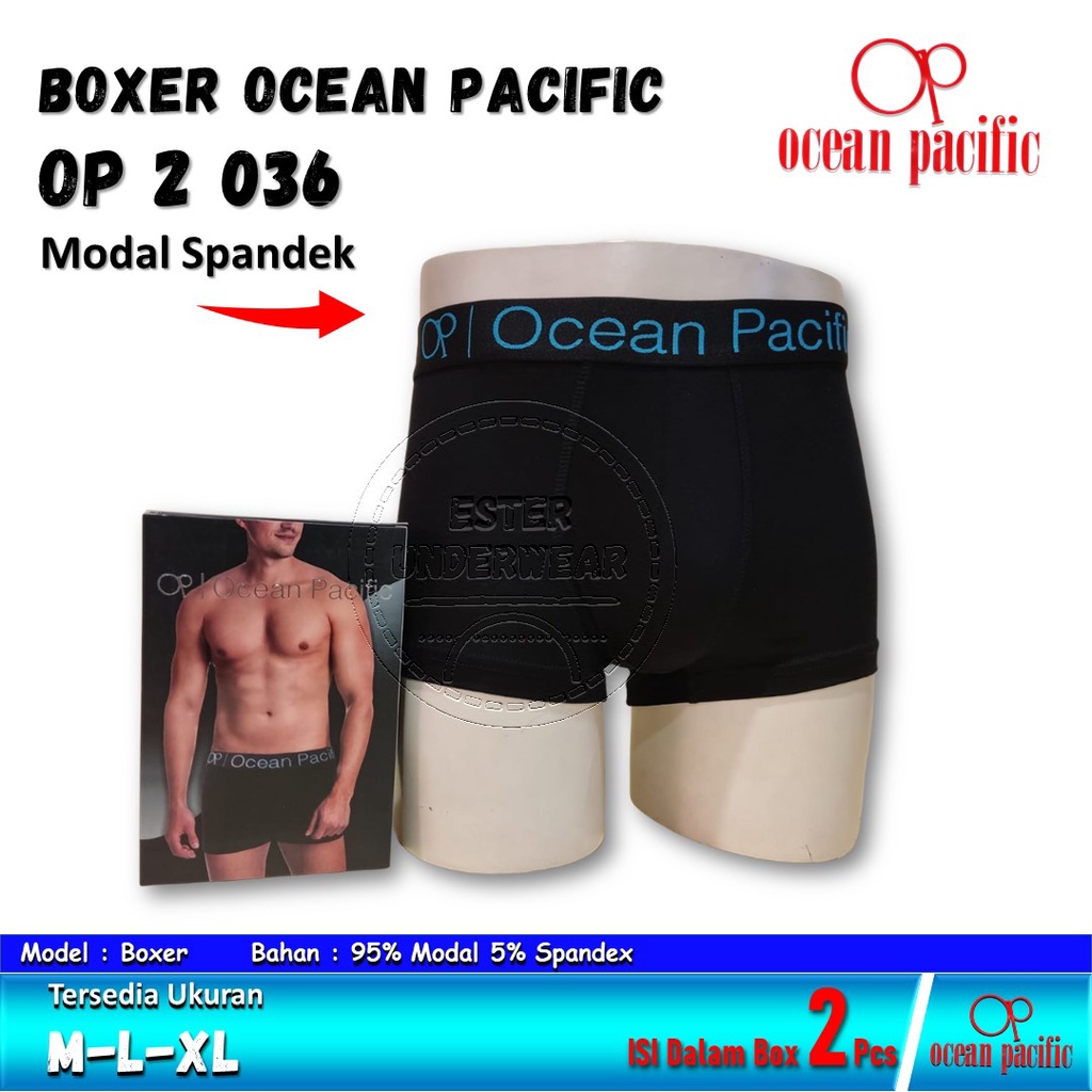 Celana Boxer Pria OCEAN PACIFIC OP 036 Isi 2/Pack