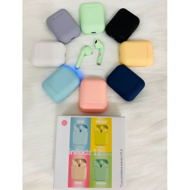 Inpods 12 MACARON Earphone Bluetooth Wireless Headset Bluetooth