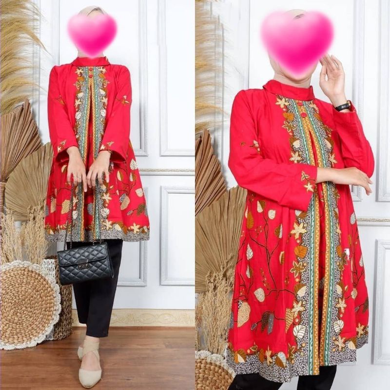 TUNIK BATIK // ATASAN BATIK WANITA JUMBO XL -XXXL