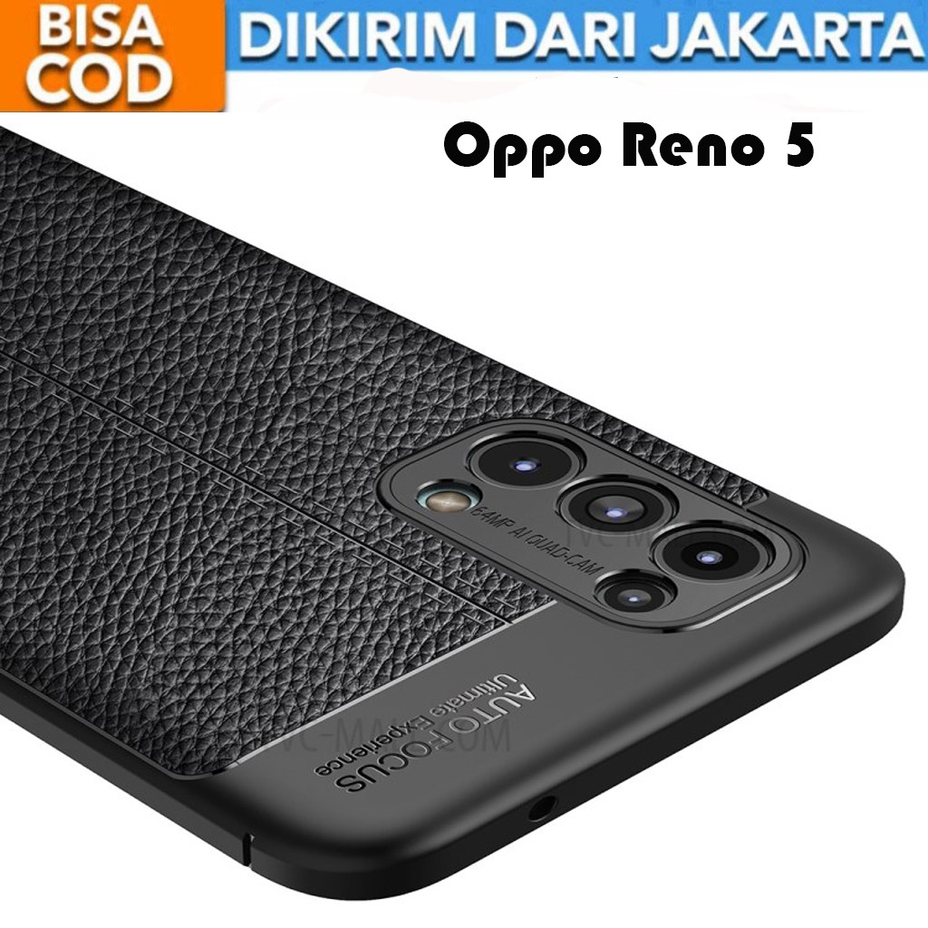 Case Auto Focus Oppo Reno 5 Leather Experience SoftCase Slim Ultimate / Casing Kulit