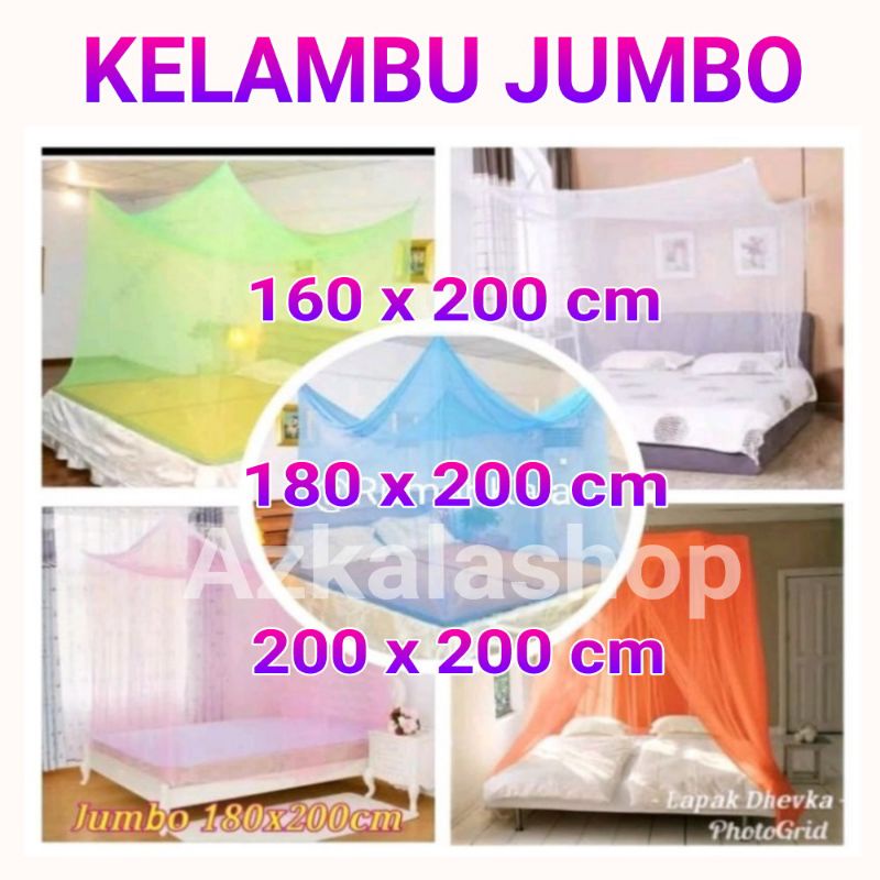 kelambu kotak ukuran jumbo 200x200cm / kalambu gantung/ kelambu kotak / kelambu nyamuk / kelambu tidur / aksesoris tempat tidur / kalambu polos / kelambu kotak / kelambu / kelambu bulat