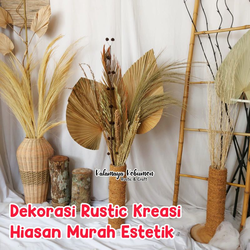 Paket Murah Dekorasi Kreasi 1 Pampas Palem Rustic Estetik Pothobooth Studio Pasang Sendiri Hiasan La