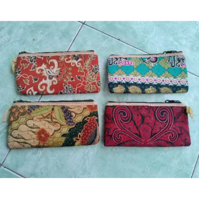 (BISA COD) SATU SET TEMPAT PENSIL BATIK ISI 10 PCS 20x10 cm DOMPET KOIN KOSMETIK SOUVENIR PERNIKAHAN