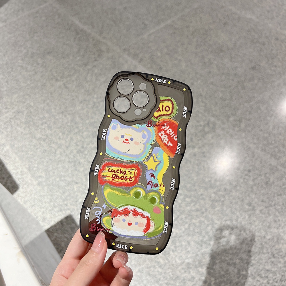Soft Case Hp Transparan Motif Beruang + Bunga Untuk Iphone 11 / 8 / 7plus / SE2 / XS / XR / 12 / 13pro MAX