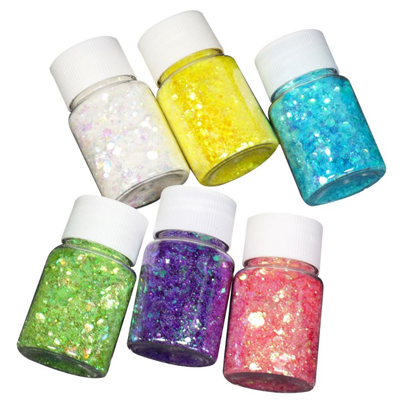 Siy 6pcs / Set Cetakan Resin Epoksi Sequin Glitter Untuk Dekorasi Diy