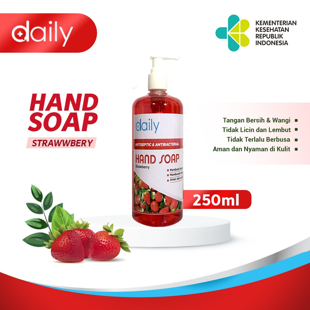 SABUN CUCI TANGAN CAIR HAND SOAP DAILY 250ML PUMP ANTI VIRUS BAKTERI