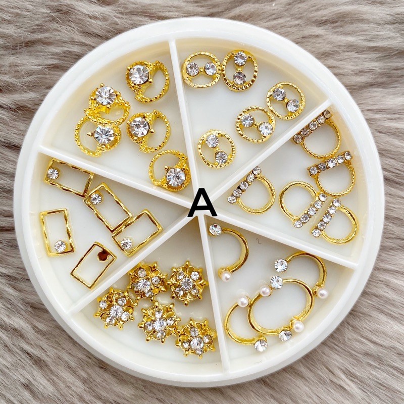 6pcs acc wheel nailart gems nail charms swarovski crytal ab nail art pearl