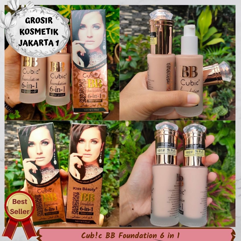 KIS$ BEAUTY BB Foundation 6 in 1 waterproof - Cubc BB Foundation 6in1 - Foundation cantik - Alas Bed