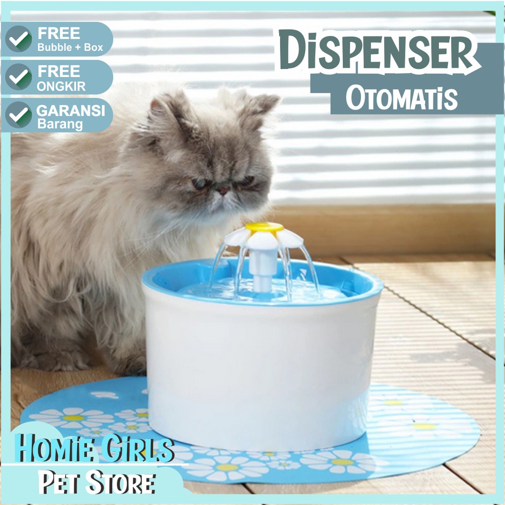 r3w Dispenser Minum Kucing Anjing / Tempat Minum Kucing Anjing Otomatis /  Air Mancur Kucing Anjing