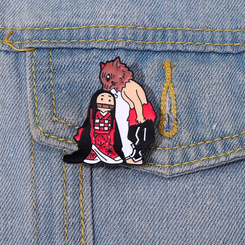 Bros Pin Enamel Desain Kartun Anime Hashibira Inosuke Untuk Anak