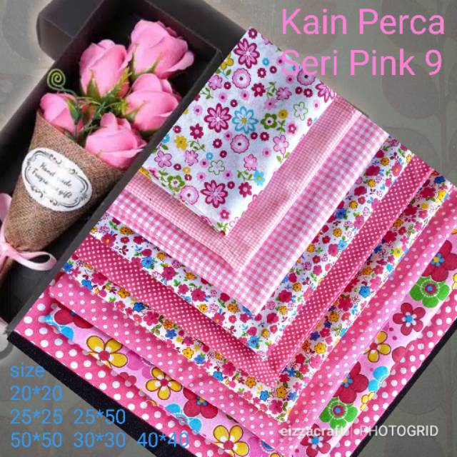  KAIN  PERCA  KATUN  seri Mix Pink 9 Code KPM9 Pink Shopee 