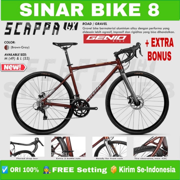 Sepeda Balap Road bike Gravel GENIO SCAPPA GX Alloy 2022 Balap 18 Speed