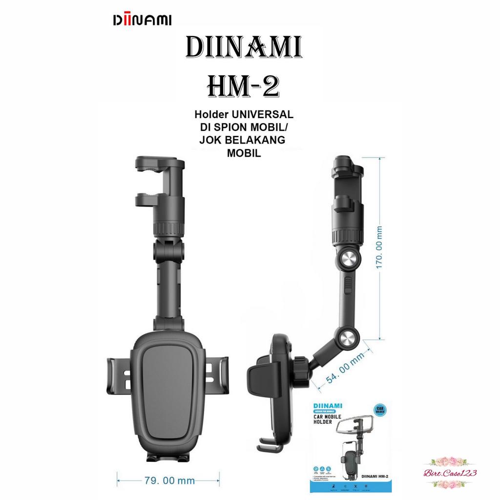 DIINAMI HM-2 CAR PHONE HOLDER REARVIEW MIRROR ADJUSTABLE UNIVERSAL HOLDER putar 360 derajat / Holder mobil di spion multifungsi BC7860