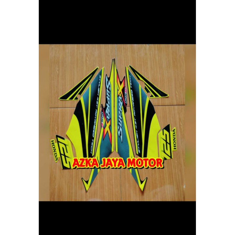 Striping Sticker Honda Supra X 125 2008 kuning