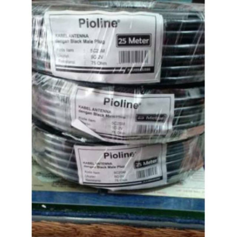 Pioline kabel anten tv 5c coaxcial RG6 Meteran Tembaga Kualitas 15 m 20 m kabel pioline