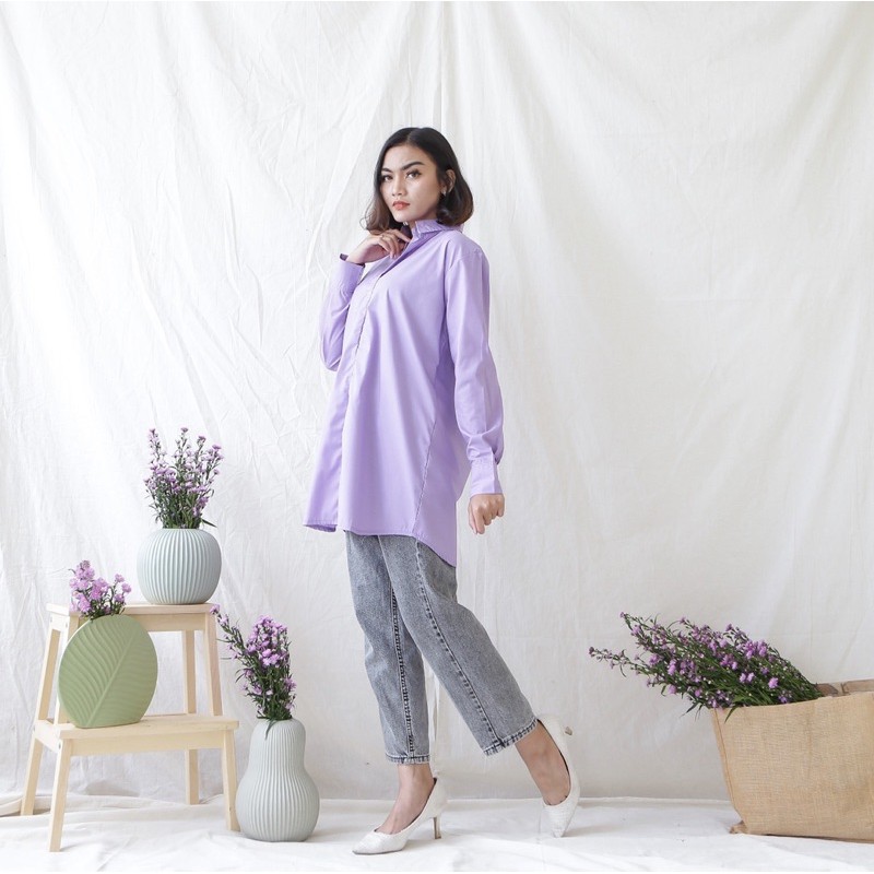 Kemeja Casual Wanita / Cotton shirt dress wanita