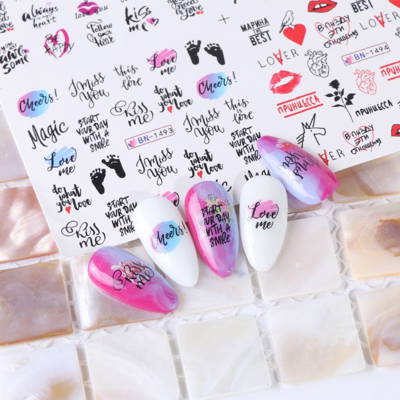 Siy 12pcs Stiker Kuku Motif Campur Untuk Perlengkapan Nail Art Wanita