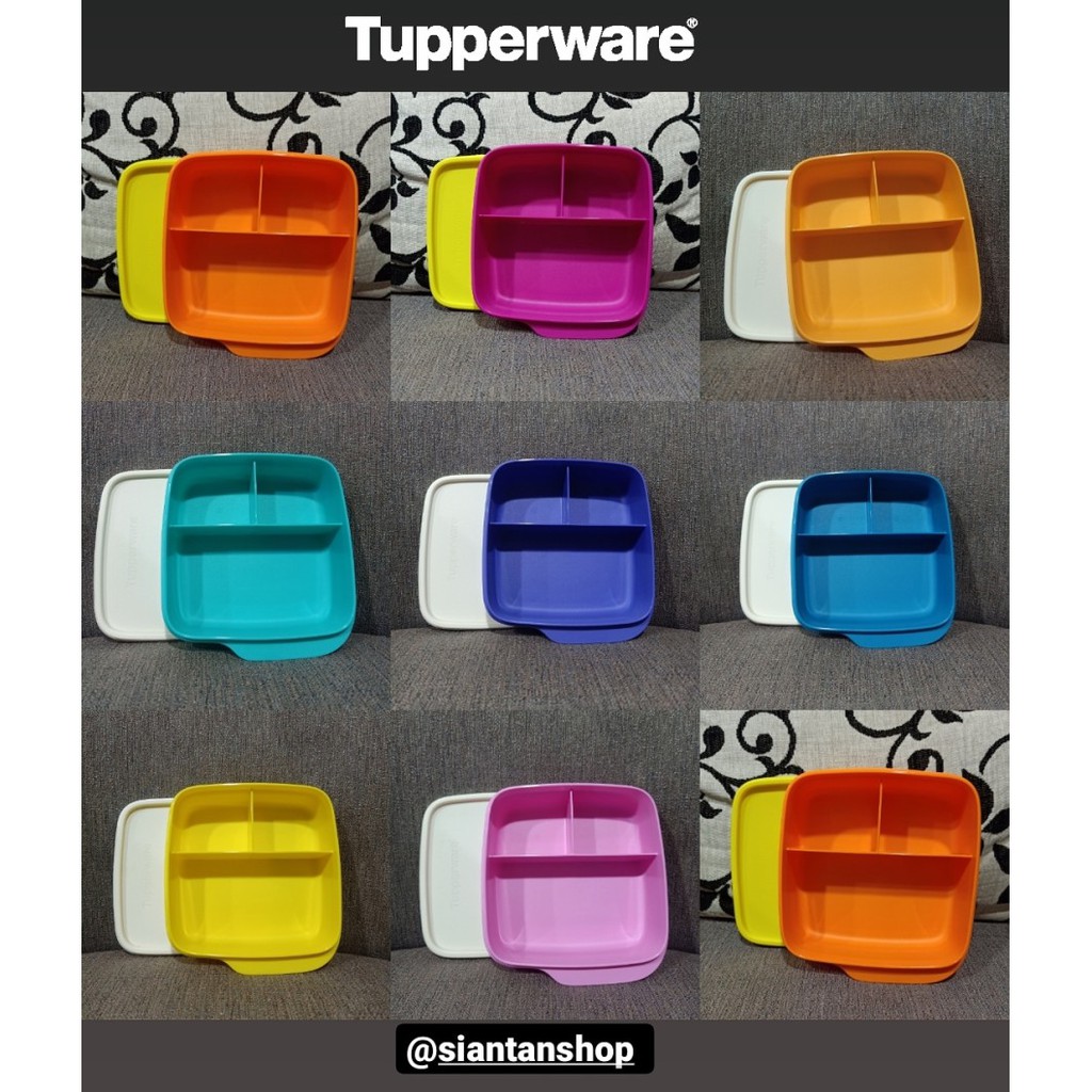 Tupperware loly tup kotak makan tutup dengan sekat