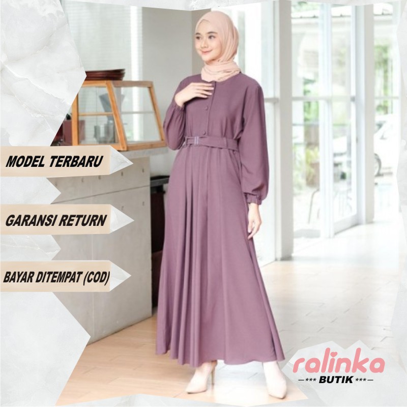 Baju Gamis Wanita Terbaru 2021 Warna Ungu Lilac