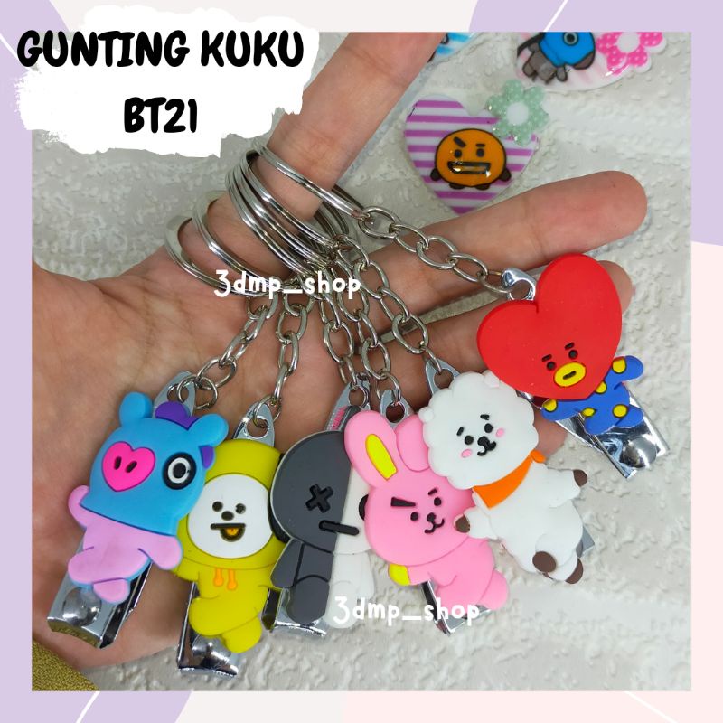 Gantungan kunci ganci keychain gunting kuku bt21 cooky rj tata mang chimmy van