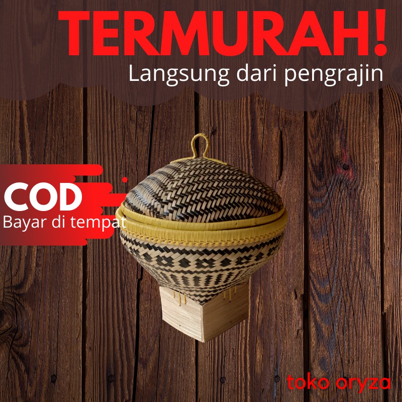 Wakul Nasi Bambu wakul nasi murah Ceting Nasi Bambu Bakul Nasi Bambu Kecil Pakai Tutup