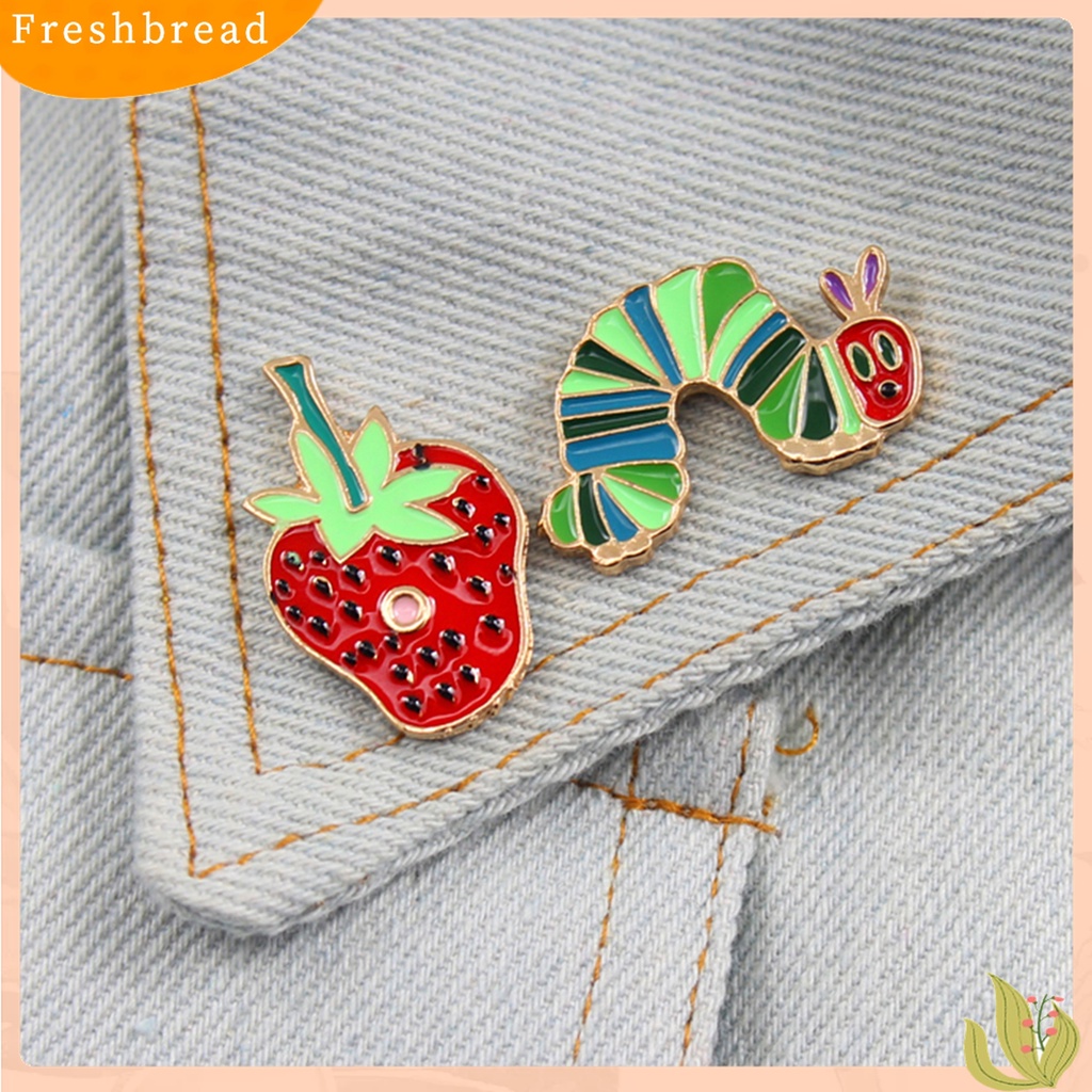 [ TERLARIS]Brooch Pin Strawberry Shape Portable Unisex Funny Enamel Brooch Pin Set for Daily Life