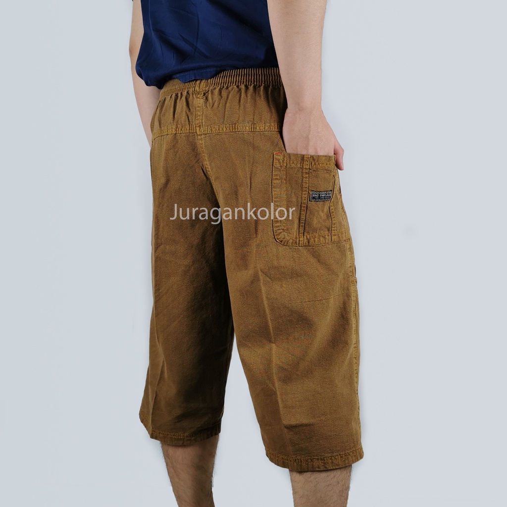 Celana Pendek Pria Cargo Denim 7/8 Borju Polos