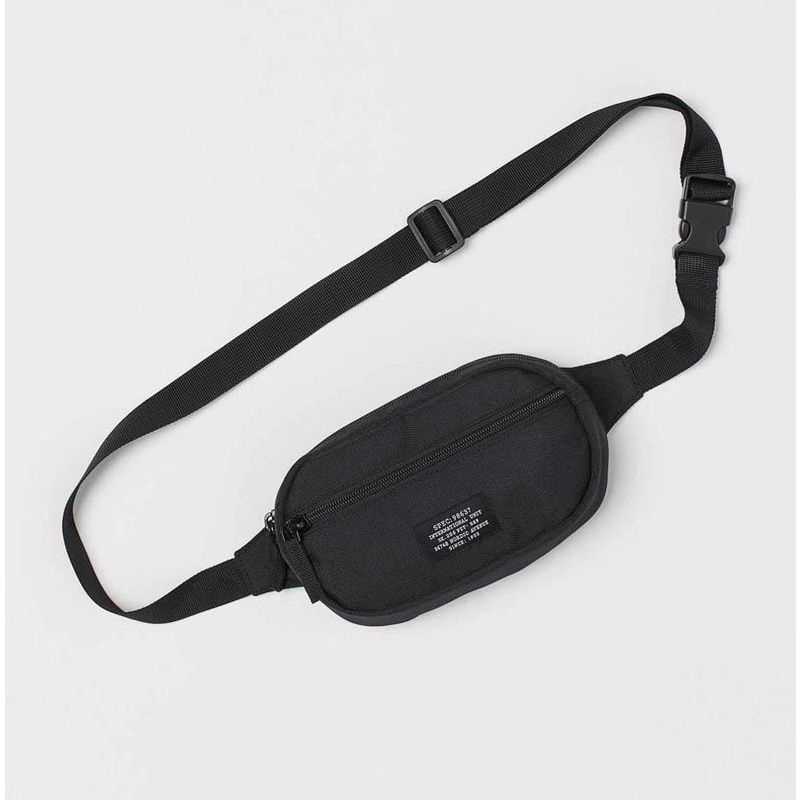 HNM Black Waistbag Man Original Waistbag HNM Pria Original BrandedHitam Khaki Polyster SlingBag Orig