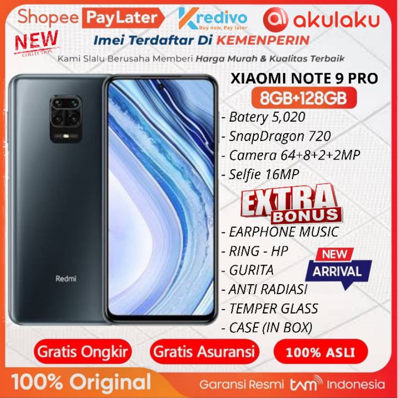 xiaomi redmi note 9 pro tam ram 8gb rom 128gb 8 128   6 64 garansi resmi tam