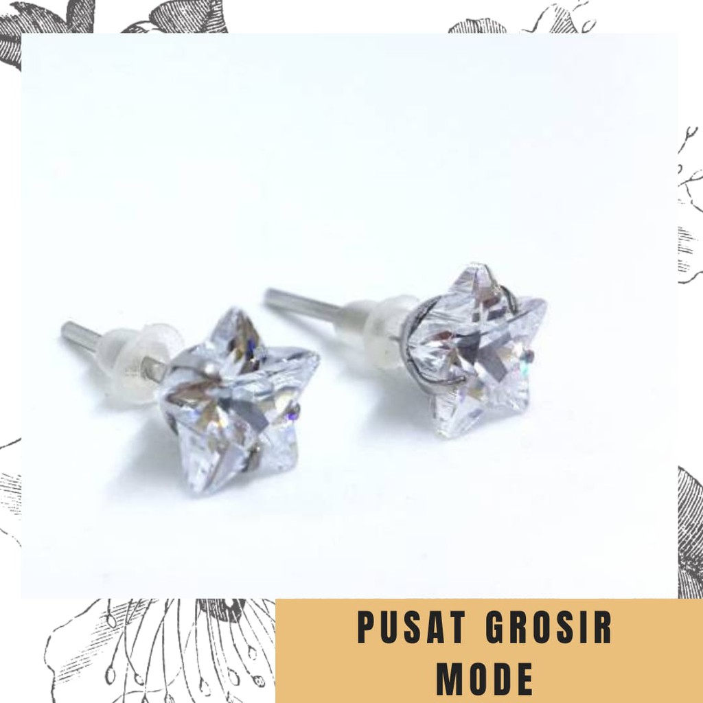 Anting Diamond Titanium ANTI KARAT SELAMANYA (STAR SHAPE) PGM AT19